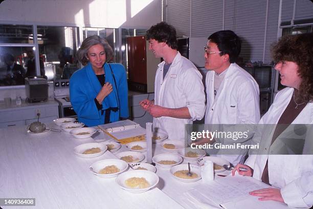 The Spanish Queen Sofia during her visit to Massey Agricultural College, 22nd June 1988, Wellington, New Zealand.