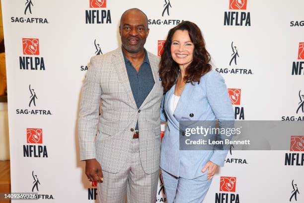 DeMaurice Smith and Fran Drescher attends Launch of Actors & Athletes: Unions for Democracy at Jean-Georges Beverly Hills on July 17, 2022 in Beverly...