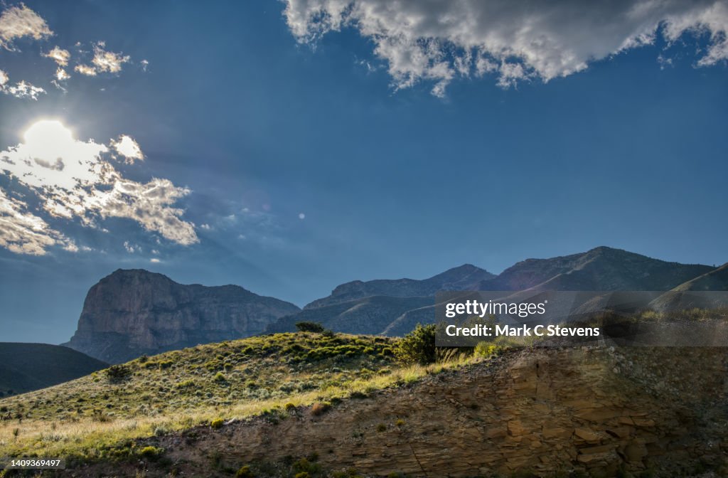 Sun Shines Over the Guadalupe Mountains