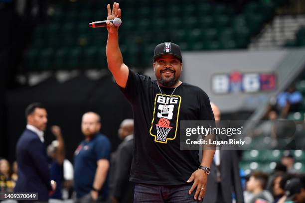 Ice Cube performs during halftime in the game between the 3 Headed Monsters and Triplets in BIG3 Week 5 at Comerica Center on July 17, 2022 in...