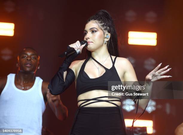 Mabel performs on stage at Somerset House on July 17, 2022 in London, England.