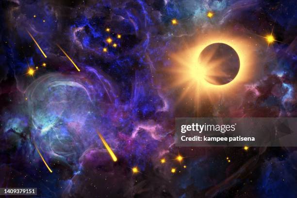 conceptual universe and galaxies image - pluto dwarf planet stock pictures, royalty-free photos & images