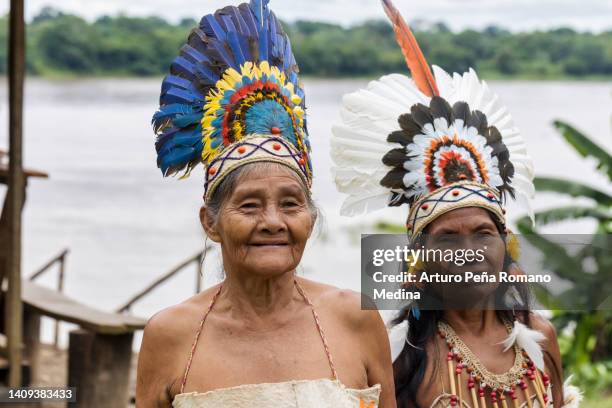 i ticuna (anche magüta, tucuna, tikuna o tukuna) sono un popolo indigeno del brasile, della colombia e del perù. - amazonas colombia foto e immagini stock