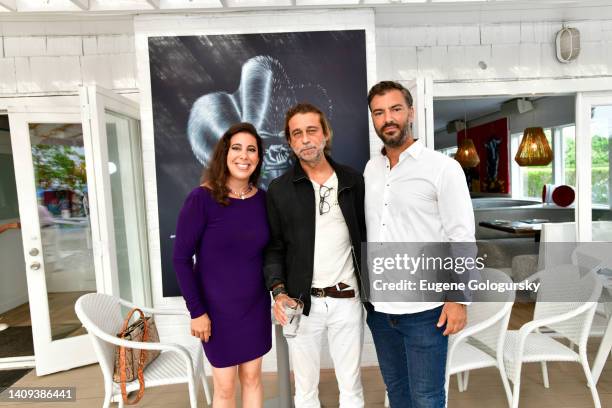 Rebeca Herrero, Jordi Molla and Michael Pitsinos attend the Michael Pitsinos & Rebeca Herrero from Art Bodega Magazine Presentation of Jordi Molla at...