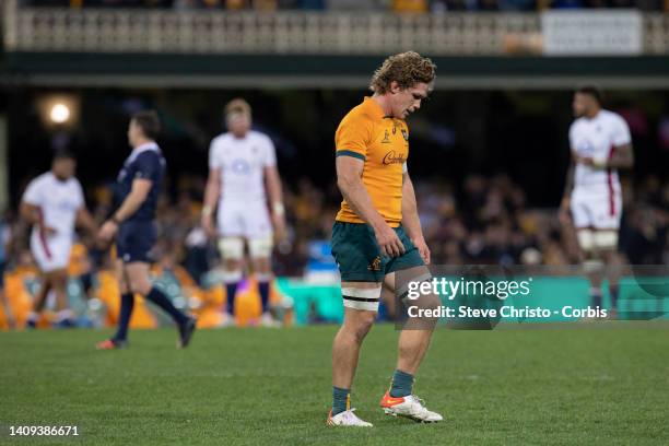 Michael Hooper of Australia during game three of the International Test match series between the Australia Wallabies and England at the Sydney...