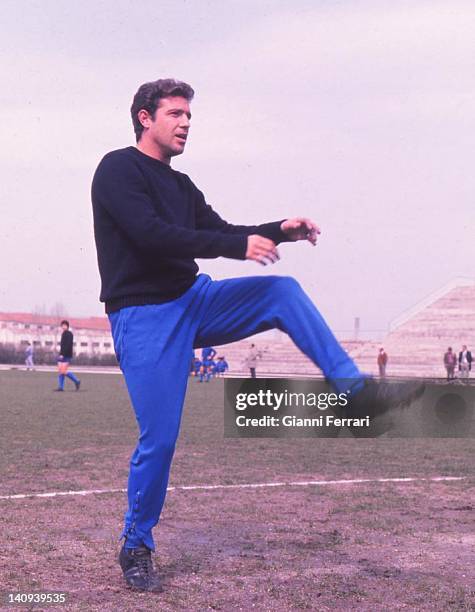 The Spanish soccer player of Real Madrid Ramon Grosso training in the stadium Santiago Bernabeu Madrid, Spain.