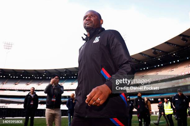Crystal Palace head coach Patrick Vieira during a Crystal Palace pre-season training session at Melbourne Cricket Ground on July 18, 2022 in...