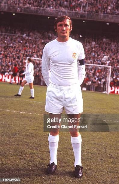 The Spanish soccer player of Real Madrid Ignacio Zoco in the stadium Santiago Bernabeu Madrid, Spain.