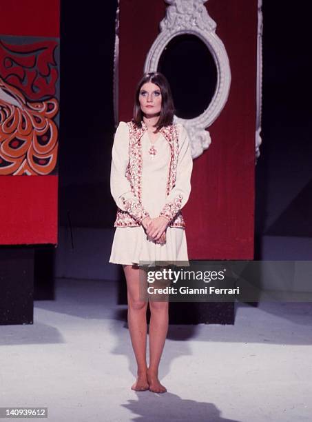 The English singer Sandie Shaw in Spanish TV Madrid, Spain.