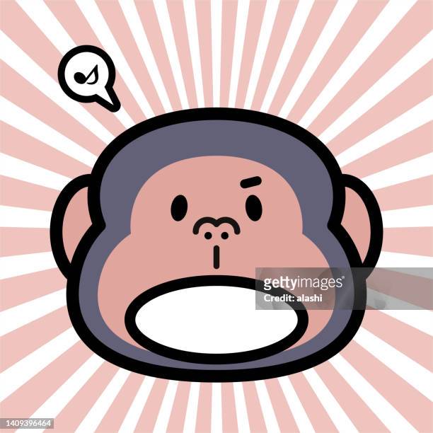 cute character design of the gorilla or monkey - angry monkey stock illustrations