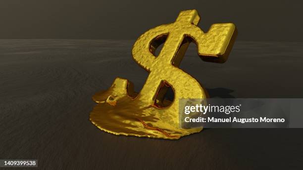 melting us dollar sign - dollar sign stockfoto's en -beelden