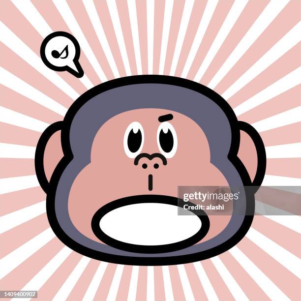 ilustrações, clipart, desenhos animados e ícones de design de personagem bonito do gorila ou macaco - monkey emoji