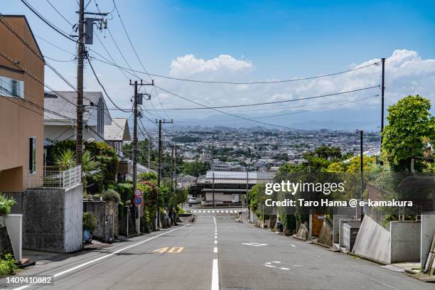 the elevated road in the residential district in kanagawa of japan - 住宅地 ストックフォトと画像