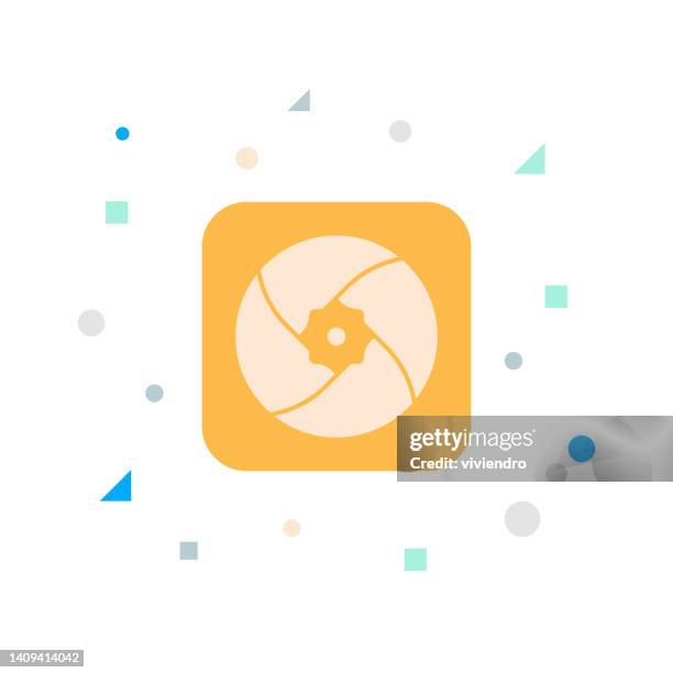 aperture flat icon - aperture stock illustrations