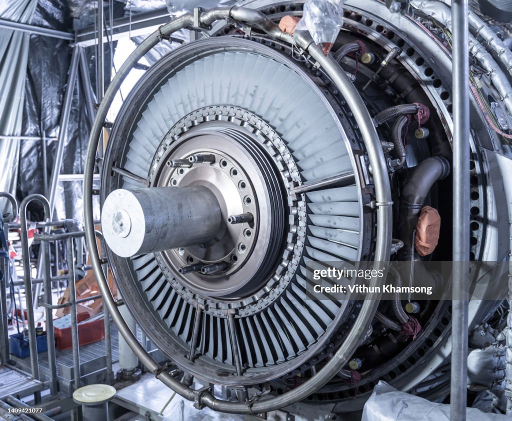 Power Machine Gas Turbine Generator Equipment Of Power Plant Industrial High-Res ...