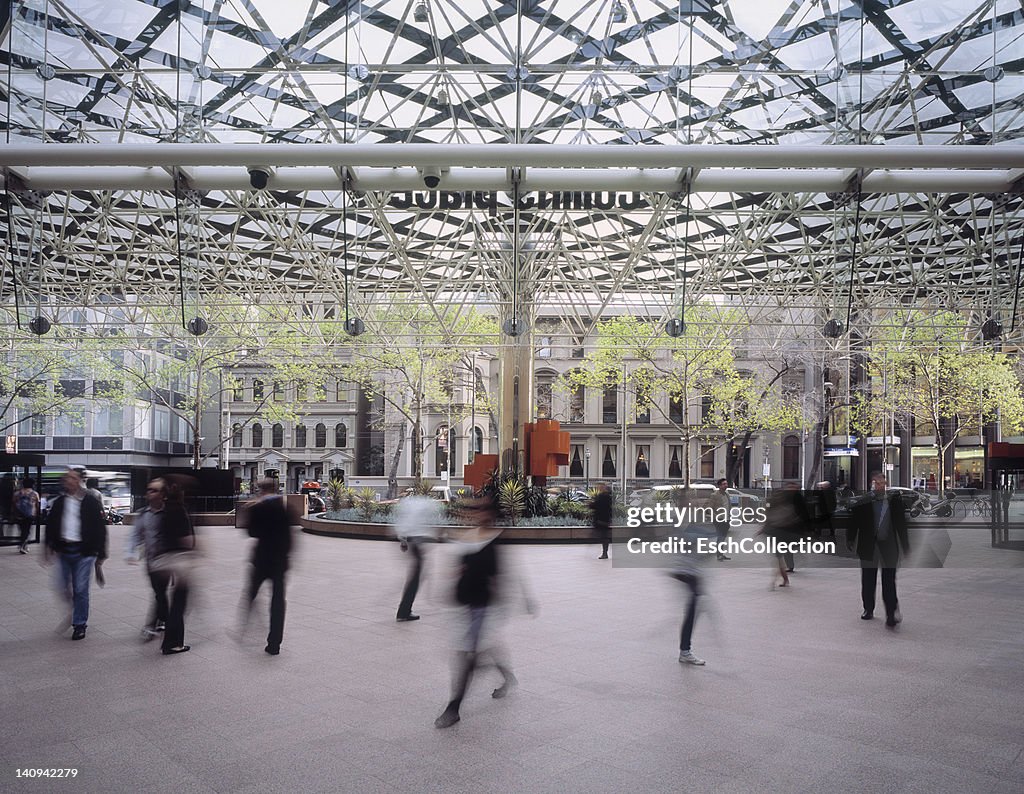 Morning commute at Collins Street in Melbourne