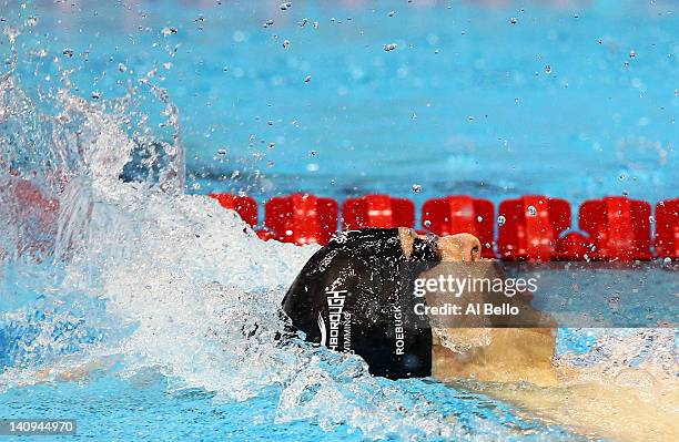 Jospeh Roebuck of Loughborough University S & WPC competes in the Men’s 200m Individual Medley Final during day six of the British Gas Swimming...