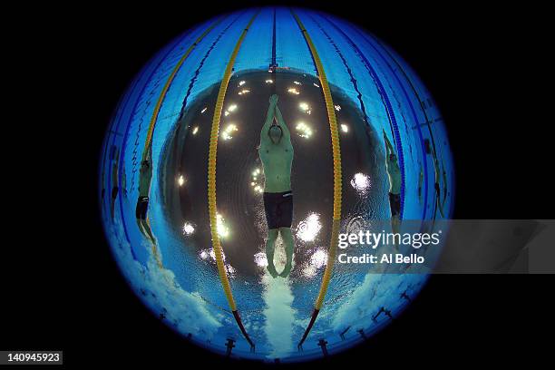 Milorad Cavic of Serbia swims the Mens 100m Guest Final during day six of the British Gas Swimming Championships at the London Aquatics Centre on...