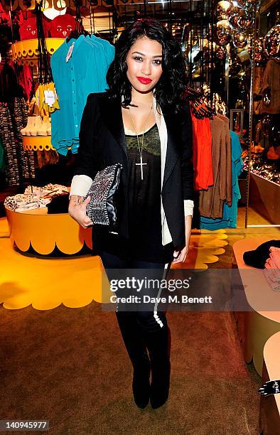Vanessa White attends the launch of Swedish fashion brand Monki's new Carnaby Street flagship store on March 8, 2012 in London, England.