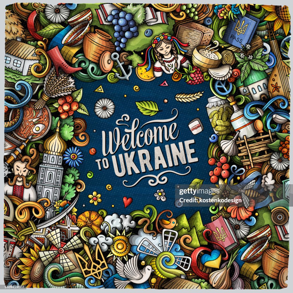 Ukraine Cartoon Ukraine Cartoon Vector Doodles Frame High-Res Vector Graphic - Getty Images
