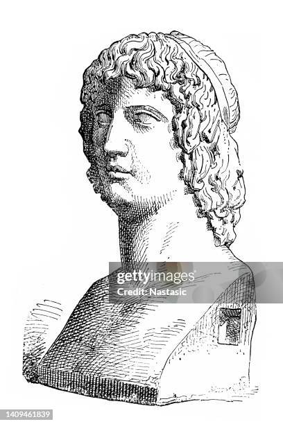 bust of virgil, usually called virgil or vergil in english, was an ancient roman poet of the augustan period - virgil stock illustrations