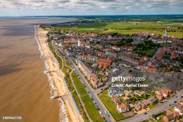 aerial photo of southwold, suffolk. - southwold stock pictures, royalty-free photos & images