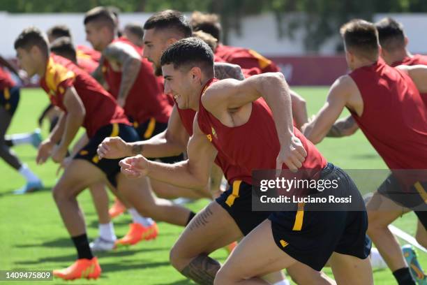 Roma player Cristian Volpato during training session at Estadio Municipal de Albufeira on July 18, 2022 in Albufeira, Portugal.