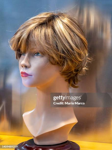 mannequin of wigs - mannequin head stock pictures, royalty-free photos & images