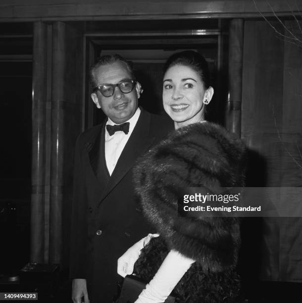 Panamanian diplomat. Lawyer and journalist Roberto Arias and his wife, British ballerina Margot Fonteyn attend an event, United Kingdom, 8th January...