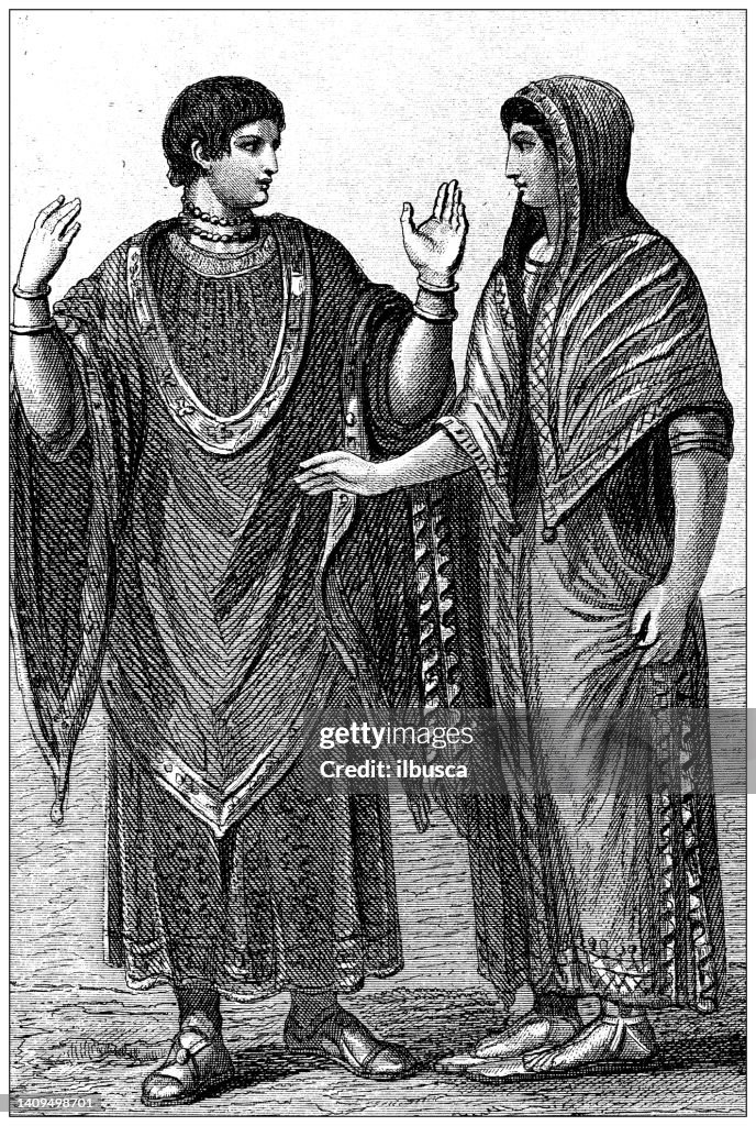 Ilustración de grabado antiguo, Civilización: etruscos