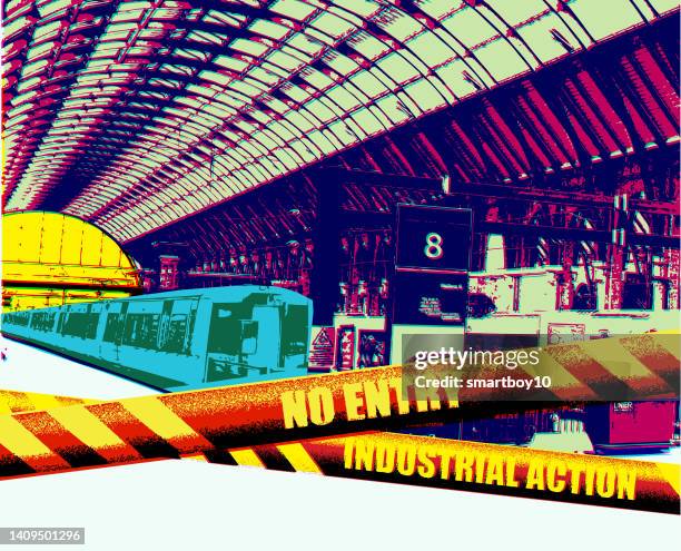 rail strike - train engineer strike stock illustrations