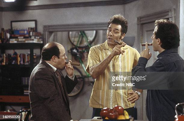 The Wizard" Episodic 15 -- Pictured: Jason Alexander as George Costanza, Michael Richards as Cosmo Kramer, Jerry Seinfeld as Jerry Seinfeld -- Photo...