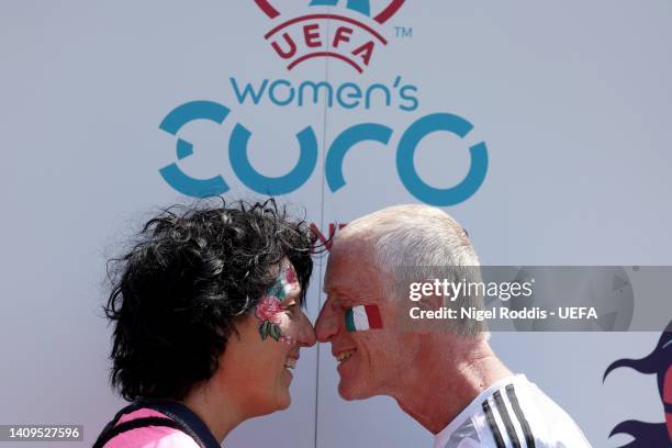 Fans gather at the UEFA Women's EURO 2022 Fan Festival on July 18, 2022 in Manchester, England.