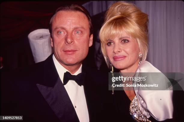 Portrait of Italian businessman Riccardo Mazzucchelli and Czech-American businesswoman Ivana Trump as they attend a Glamour Woman of the Year awards...