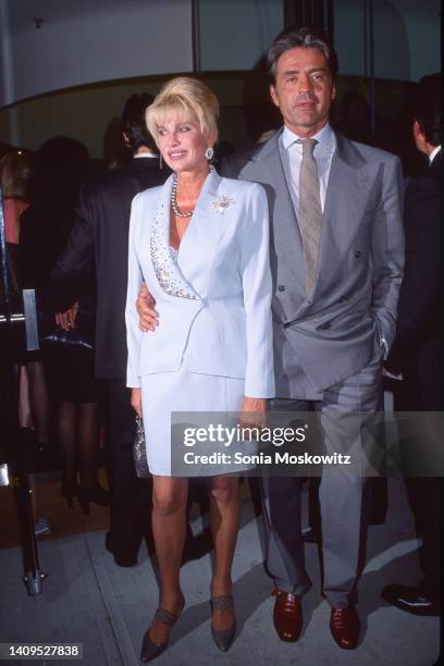 View of couple Czech-American businesswoman Ivana Trump and Italian Count Roffredo Gaetani dell'Aquila as they attend the opening of a Carolina...