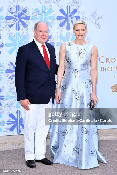 Prince Albert II of Monaco and Princess Charlene of Monaco attend the 73rd Monaco Red Cross Ball Gala on July 18, 2022 in Monte-Carlo, Monaco.