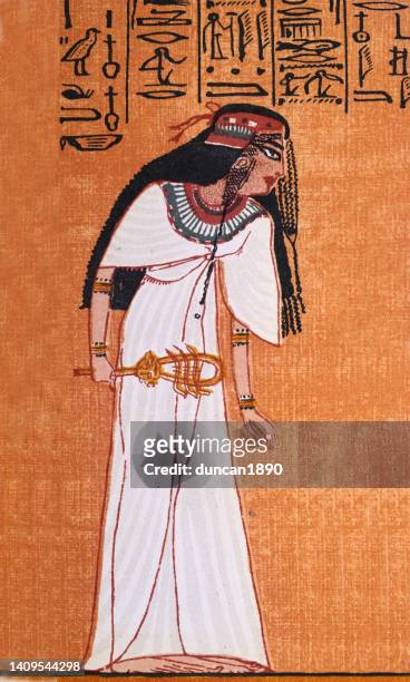 stockillustraties, clipart, cartoons en iconen met ancient egpytian woman, ancient egpytian, long braided hair, white dress, fashion, art - ancient egyptian women