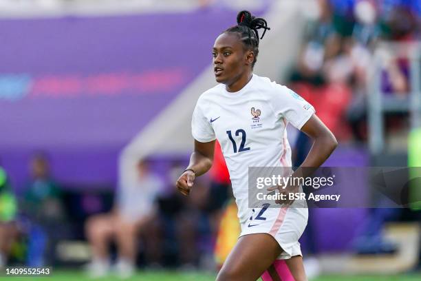 Melvine Malard of France is celebrating her goal during the Group D - UEFA Women's EURO 2022 match between Iceland and France at New York Stadium on...