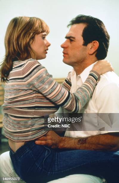 Pictured: Tommy Lee Jones as Gary Mark Gilmore, Rosanna Arquette as Nicole Baker -- Photo by: NBC/NBCU Photo Bank