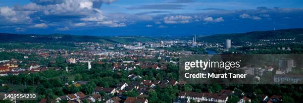 skyline view of stuttgart - stuttgart skyline stock pictures, royalty-free photos & images