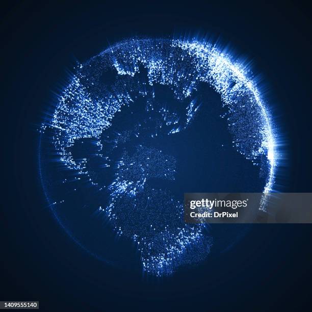 digital planet earth - holographic-map fotografías e imágenes de stock