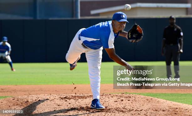 Compton, CA Jan Carlos Martinez pitching for Puerto Rico during the All-Star Commissioners Cup, MLB Development Program in Gurabo, Puerto Rico vs....