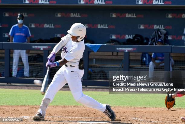 Compton, CA Ajani Wrightster batting for Comtpon during the All-Star Commissioners Cup, MLB Development Program in Gurabo, Puerto Rico vs. MLB Youth...