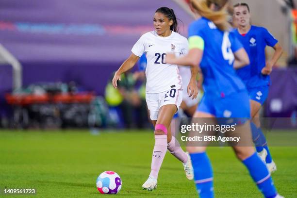 Delphine Cascarino of France during the Group D - UEFA Women's EURO 2022 match between Iceland and France at New York Stadium on July 18, 2022 in...