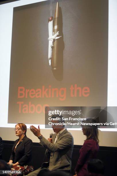 Lt. Gov. Gavin Newsom addresses a question from the crowd at the New People Cinema in San Francisco, Calif., on Tuesday, March 25, 2014. The call to...