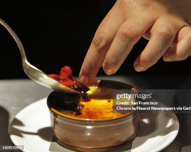 Creme Brulee is prepared at Traci Des Jardin's newest restaurant, The Commissary, at the Presidio Main Post in San Francisco, Calif., on Tuesday, May...