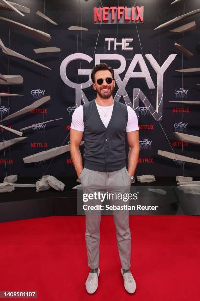 Chris Evans attends the "The Gray Man" Netflix Special Screening at Zoopalast on July 18, 2022 in Berlin, Germany.