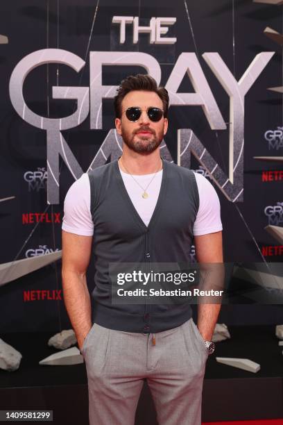 Chris Evans attends the "The Gray Man" Netflix Special Screening at Zoopalast on July 18, 2022 in Berlin, Germany.