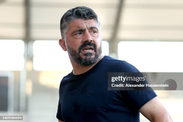 Gennaro Gattuso, Head Coach of Valencia looks on during the Pre-eason friendly match between Borussia Dortmund and Valencia CF at Stadion...