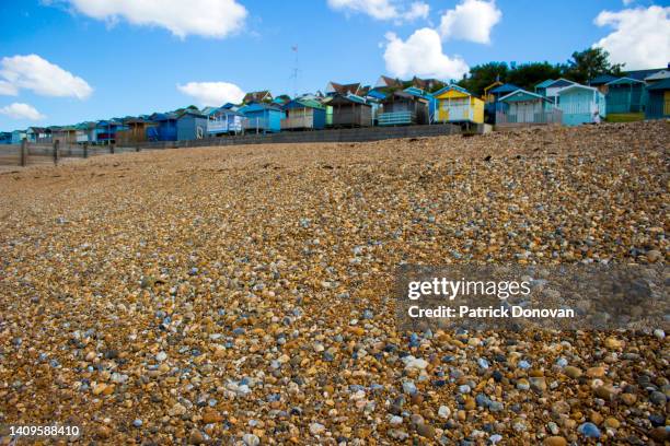 tankerton bay beach huts, whitstable, kent, england - whitstable bildbanksfoton och bilder